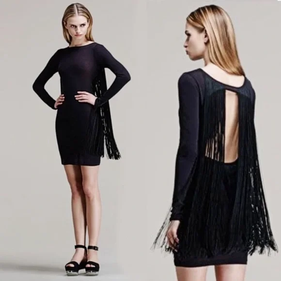 Stella McCartney Fringed Long-Sleeve Dress